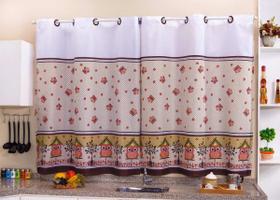 Cortina Top De Cozinha Corujinhas 2,00 x 1,50 C/ilhós Oferta