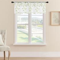 Cortina transparente Valance MRTREES 2 painéis 54x16cm Folhas verdes Cortina transparente Valance MRTREES 2 painéis 54x16cm Folhas verdes