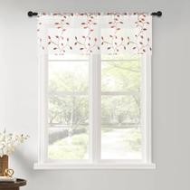 Cortina transparente Valance MRTREES 2 painéis de terracota 137x40cm