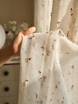 Cortina Transparente Vintage De Linho Com Estampa De Arco-Íris, Fácil De Pendurar Para Quarto E Sala