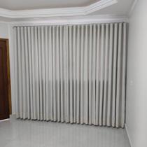 Cortina Trilho Deslizante Linho+ Blackout 80% Para Cortineiro 6,00x2,74