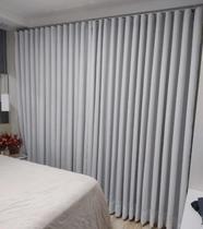 Cortina trilho Suiço Blackout Gelo com Voil 6.00 x 2.50