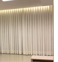Cortina trilho suiço Duplo Forro com Linho Marfim 6.00 x 2.60 Cortina trilho suiço Duplo Forro com Linho Marfim 6.00 x 2.60