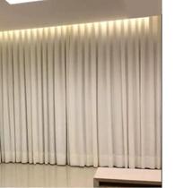 Cortina Trilho Suiço Duplo Forro Linho Marfim 6.00 X 2.70