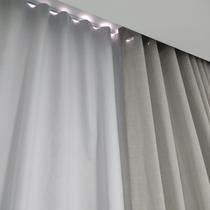 Cortina Trilho Suíço Duplo Voil Gaze De Linho + blackout 100% Alto Padrão 7,50x2,55