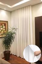 Cortina Trilho Suiço Forro Com Linho Marfim 6.00 X 2.60