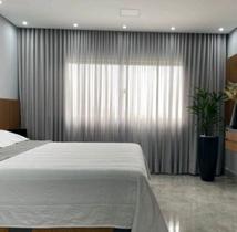 Cortina Trilho Suiço Linho Cinza 6.00 X 2.70