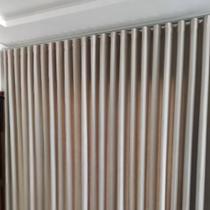 Cortina Trilho Suíço Simples Voil Linho C/ Forro Blackout 4 x 2,50