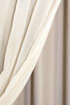 Cortina Trilho Suíço Simples Voil Linho C/ Forro Microfibra 4 x 2,50