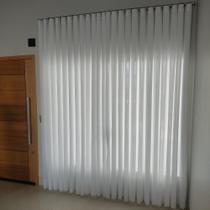 Cortina Trilho Suíço Wave Deslizante Voil Linho Com Forro Microfibra Luxuosa 7,00x2,60
