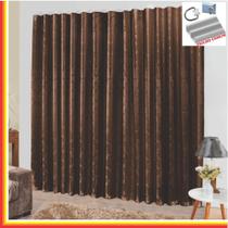 Cortina Tropical em Jacquard 2,00 x 1,70 Para Trilho Comum - Tabaco - 100% Poliéster Cortina Tropical em Jacquard 2,00 x 1,70 Para Trilho Comum - Tabaco - 100% Poliéster