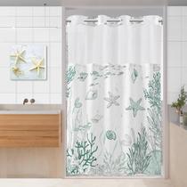 Cortina TWLSNCD Nautical Coastal Shower 137x203cm Verde