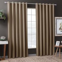 Cortina Única com Ilhoses 300x250cm Aveludada Suede Castor Casa D'oro - Sultan