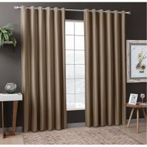 Cortina Única com Ilhoses 300x250cm Aveludada Suede Castor Casa D'oro Sultan