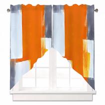 Cortina Valance AYTTBIS Arte Abstrata Graffiti Laranja 71x91cm