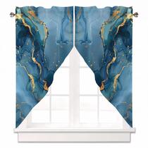Cortina Valance AYTTBIS Blue Marble Swag 71 cm x 91 cm