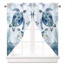 Cortina Valance AYTTBIS Sea Turtle Swag para Windows 71x91cm