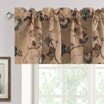Cortina Valance H.VERSAILTEX Blackout 52x46cm Floral Marrom/Azul