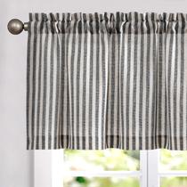 Cortina Valance jinchan de linho listrada texturizada 40x40cm