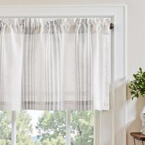 Cortina Valance jinchan de linho listrado 40x40cm para cozinha