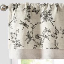 Cortina Valance Jinchan Floral Linen 40x130cm Blackout