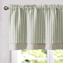 Cortina Valance jinchan, listrada de linho, blackout, 45x46cm, verde sálvia