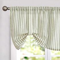 Cortina Valance Jinchan Tie Up Linen Texturizada Listrada 45x46cm