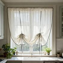 Cortina Valance KMSG Linen Stripe Tie Up Sheer para cozinha Cortina Valance KMSG Linen Stripe Tie Up Sheer para cozinha