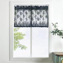 Cortina Valance Kotile Black Lace para Windows 52x46cm 1 painel