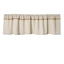 Cortina Valance Oindec de algodão e linho com renda de serapilheira de 30 cm