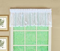 Cortina Valance Today's Curtain Songbird de renda semitransparente branca 56x30cm Cortina Valance Today's Curtain Songbird de renda semitransparente branca 56x30cm