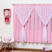 Cortina Varão Simples Quarto de Bebê e Criança Menina 2,00 mX1,70 m Rosa Cortina Varão Simples Quarto de Bebê e Criança Menina 2,00 mX1,70 m Rosa