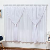 Cortina Varão Slim Quarto Bebê e Criança Menino Menina Branco 1,80mX1,60m