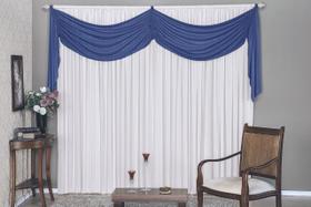 Cortina Veneza 3,00x2,30m Branco e Royal