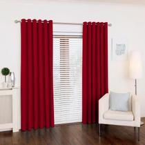 Cortina Vermelho Sala Quarto 300X180 Para Varão - Fabritex
