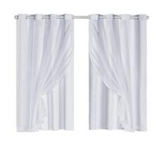 Cortina Voal Liso Forro Em Blecaute Pvc 2,00 x 1,40 Metros