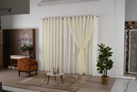 Cortina Voal/voil Varão Simples Sala Quarto Igreja 12 Metros E Forro Microfibra