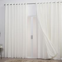 Cortina Voil 3,00x2,80m Flame com Forro em Micropercal - Palha Cortina Voil 3,00x2,80m Flame com Forro em Micropercal - Palha