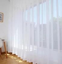 Cortina Voil 4,00X2,30 Sala Ou Quarto Cromado Trilho Branco