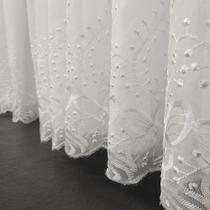 Cortina Voil Bordado Com Forro Microfibra P/Varão 3,00X2,50