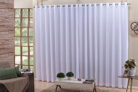 Cortina Voil Branca 3,00x2,80 Forro Microfibra Ilhós Cromado Cortina Voil Branca 3,00x2,80 Forro Microfibra Ilhós Cromado
