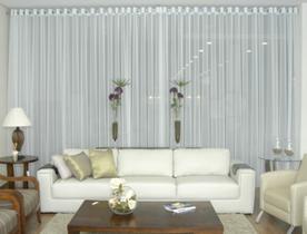 Cortina Voil Branca Sala Quarto 3,00x2,80 Ilhós Cromado Cortina Voil Branca Sala Quarto 3,00x2,80 Ilhós Cromado