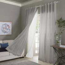 Cortina Voil com forro -Bellini -largura 4,20 m x 2,50 m altura -para varao até 3 metros