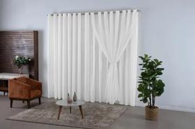 Cortina Voil Com Forro De Microfibra Luxo Sala e Quarto 6,00m X 2,80 Vãrão Simples