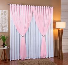 Cortina Voil Com Forro Microfibra Sala E Quarto 4,00 x 2,40 - Várias Cores