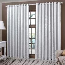 Cortina Voil Devorê - Belle - 2,80m x 1,70m - Branco - P/ Varão - Adomes