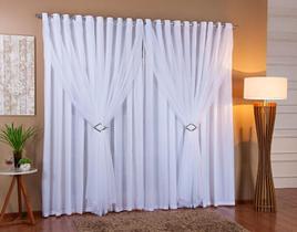 Cortina Voil Forro Blackout Tecido 4,00X2,70 Branco Cortina Voil Forro Blackout Tecido 4,00X2,70 Branco