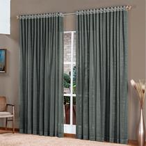 Cortina Voil Gaze de Linho Rústica Super Luxo Dubai 3,0m x 2,70m Cinza Escuro Cortina Voil Gaze de Linho Rústica Super Luxo Dubai 3,0m x 2,70m Cinza Escuro