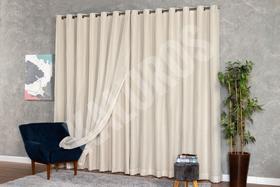 Cortina Voil Gaze Linho 4,00x2,50 Forro Microfibra Cortina Voil Gaze Linho 4,00x2,50 Forro Microfibra