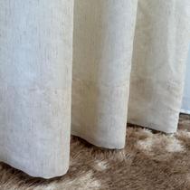 Cortina Voil Gaze Linho Com Forro Microfibra Sala Porta Janela 3,00x2,50